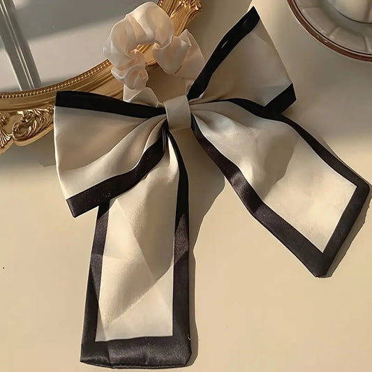 L'Arc Blanc - White with Black trim Hair Bow