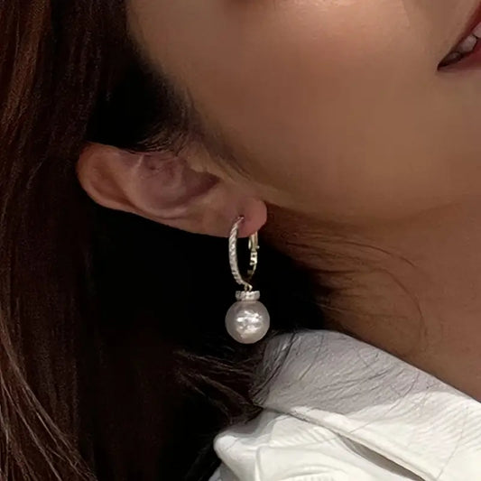 Eternal Grace Vintage Hoop Pearl earrings