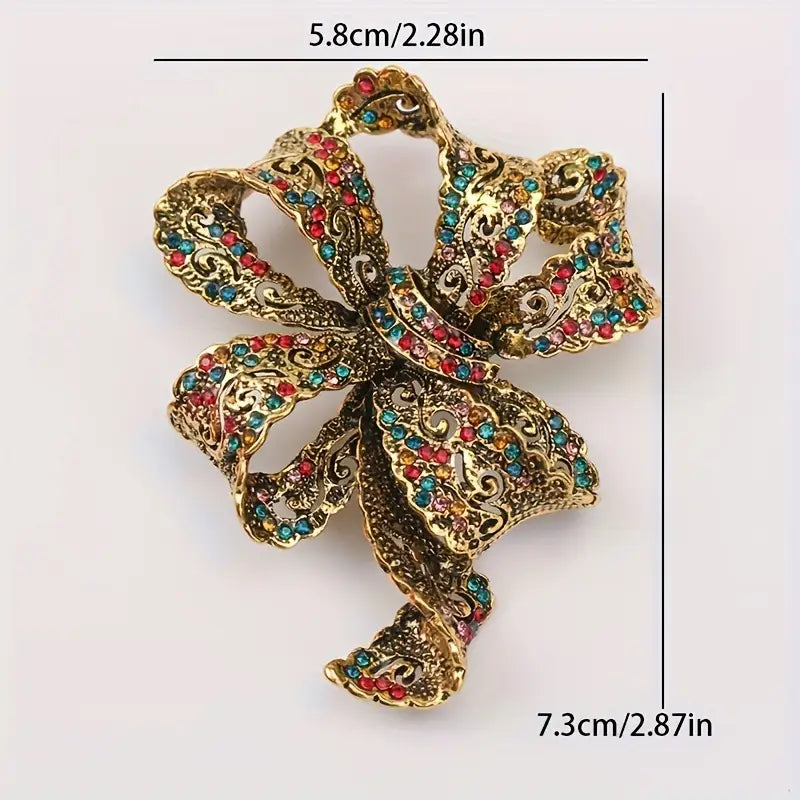Vintage Lace Bow ribbon brooch