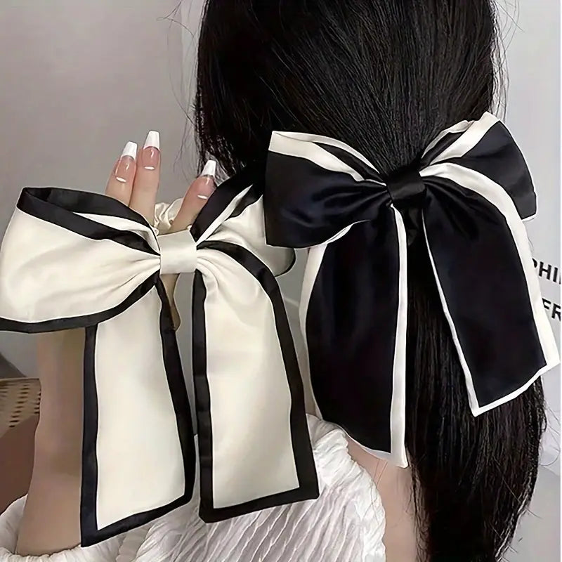 L'Arc Noir - Black with White trim Hair Bow