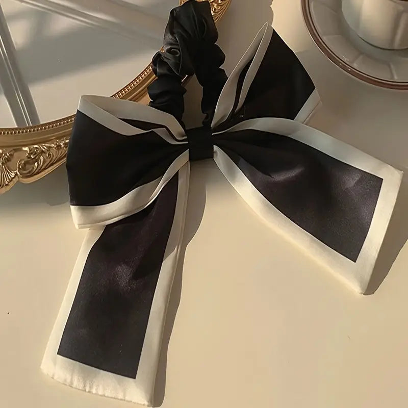 L'Arc Noir - Black with White trim Hair Bow