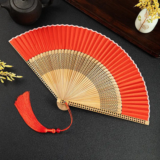 Rosy Red Folding Fan