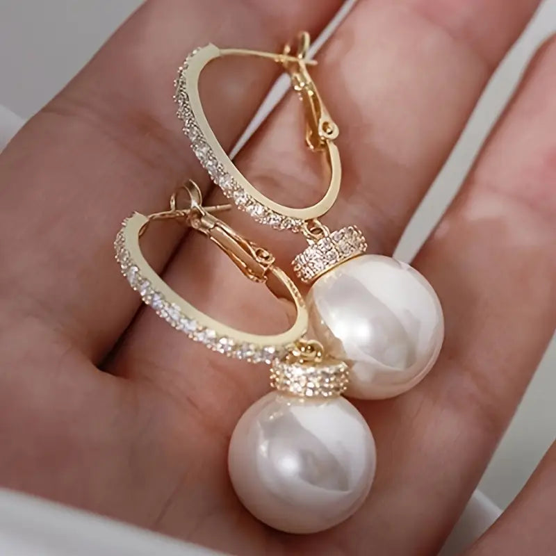 Eternal Grace Vintage Hoop Pearl earrings