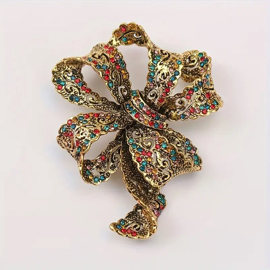Vintage Lace Bow ribbon brooch