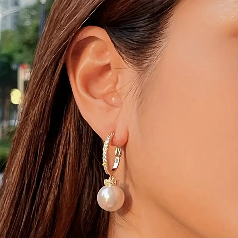 Eternal Grace Vintage Hoop Pearl earrings
