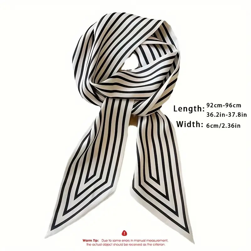 Gibson Girl slim White Ribbon Scarf
