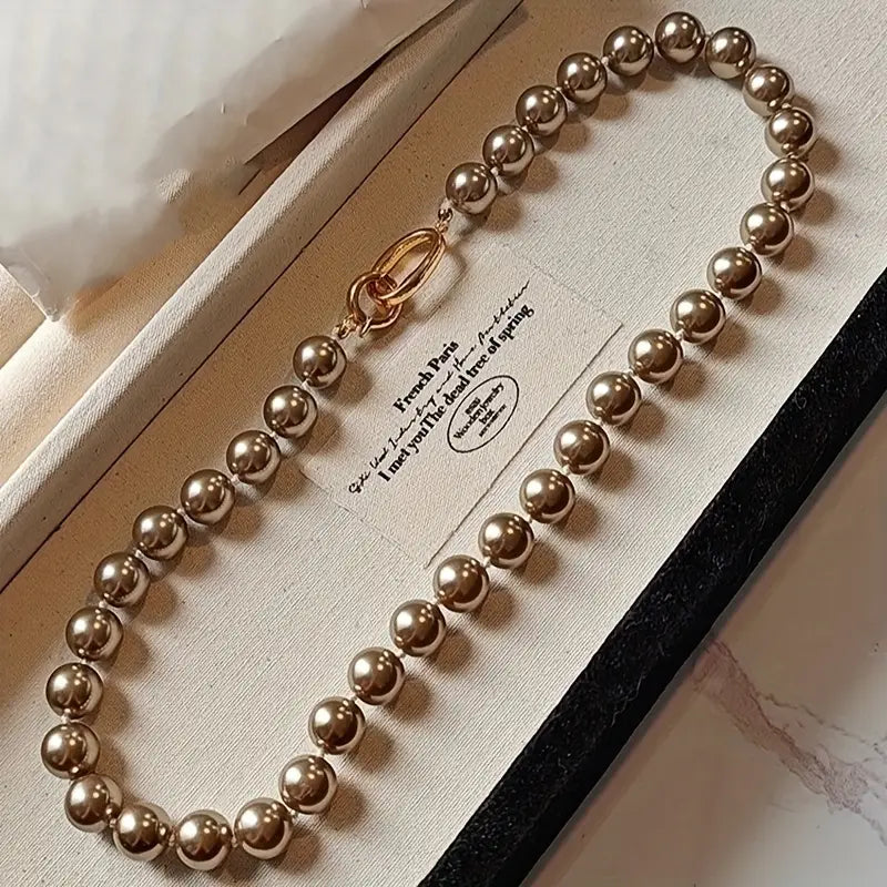 Mocha brown pearl necklace