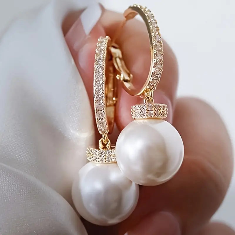 Eternal Grace Vintage Hoop Pearl earrings